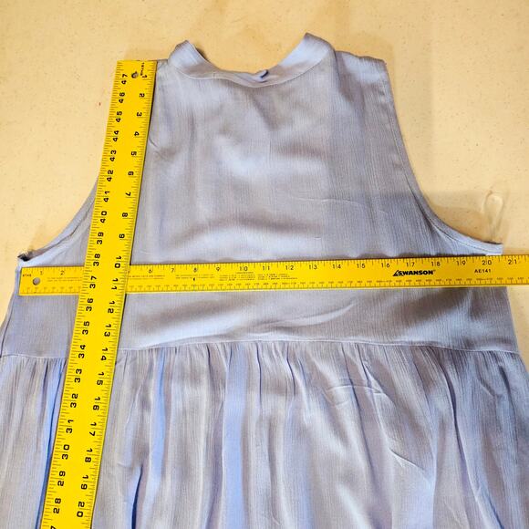 Fantastic Fawn Pastel Blue High Low Tiered Midi Dress Sleeveless M Boho 3375 - Picture 5 of 7